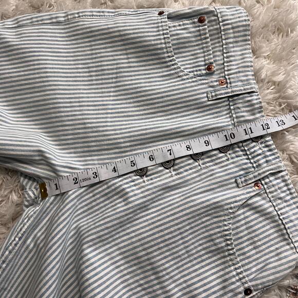 Abercrombie & Fitch Blue Striped Button Fly Pants Size 27/4R - Picture 6 of 7